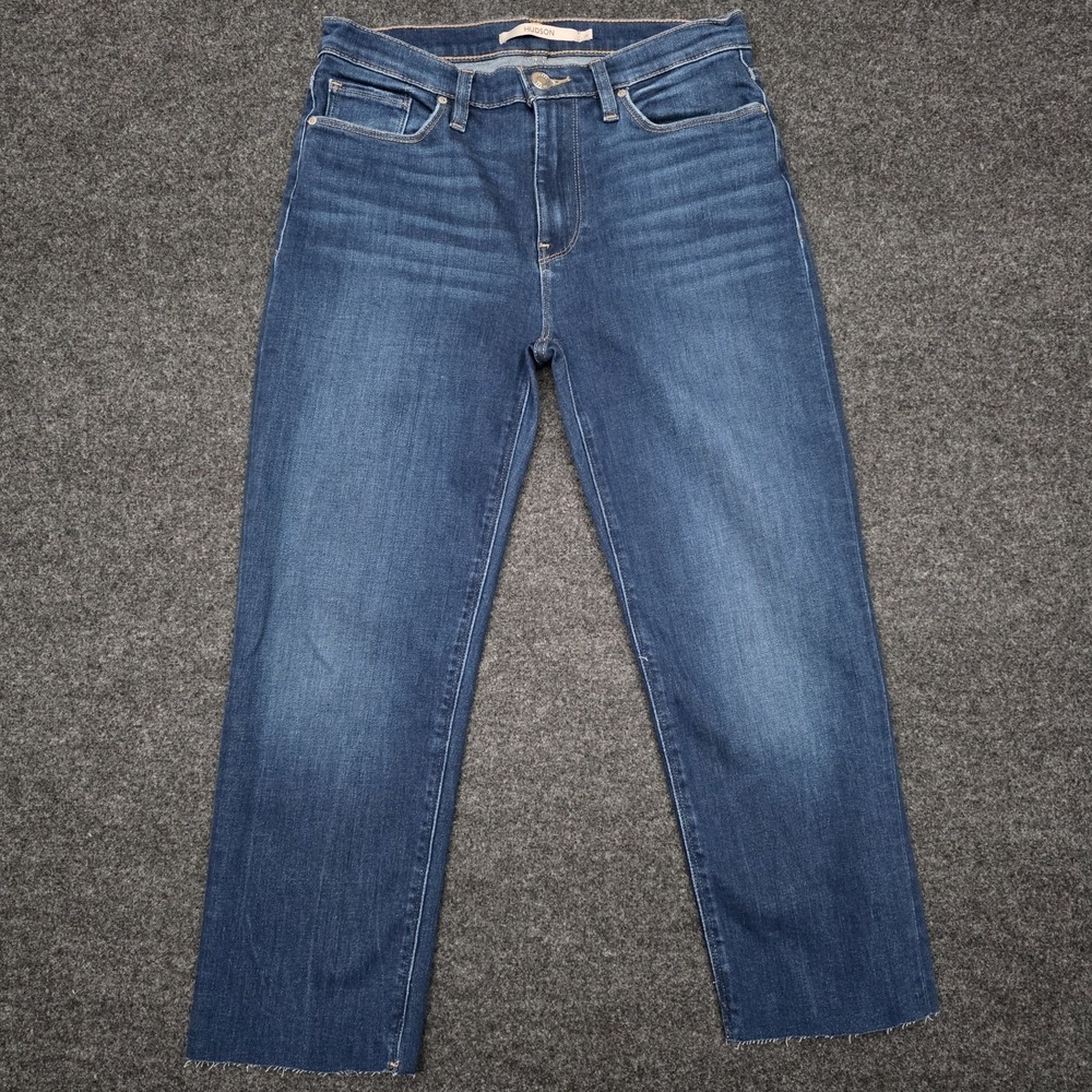 Hudson Womens 28 Cropped Straight Leg Jeans Minimalist Clean Girl‎ Denim Classic